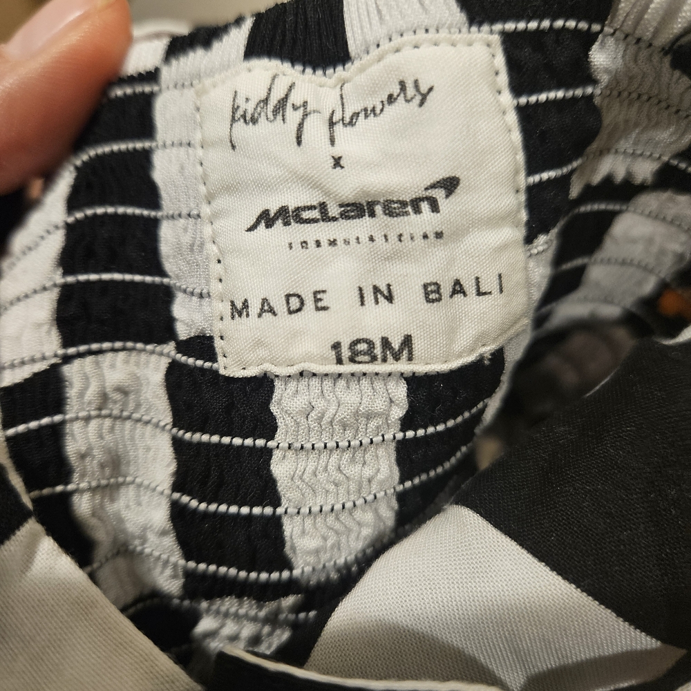 Kenny Flowers McLaren Black and White Checkered Kids Dress - Picture 3 of 4